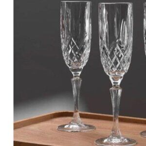 Waterford Marquis Crystal Champagne Flutes Set Of 2 Elegant Design 9" Tall